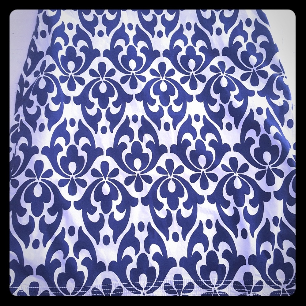 TOMMY HILFIGER Navy & White Cotton Skirt
